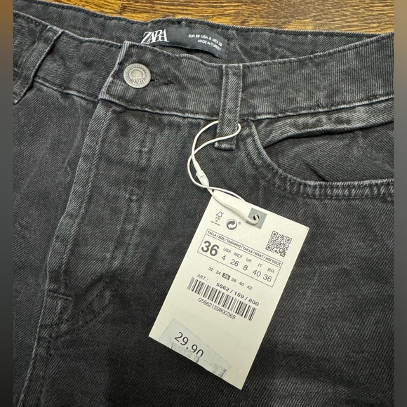 Zara Denim Shorts, Black, Size: US 4 (EUR 36) - Picture 7 of 7